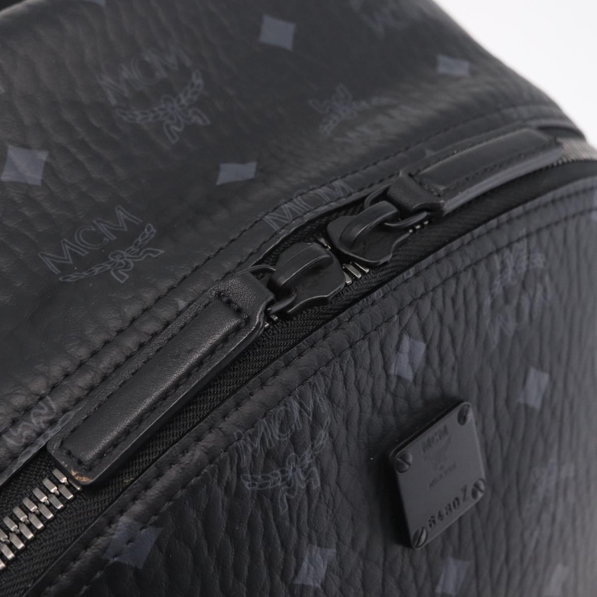 MCM Vicetos Backpack PVC Leather Black Auth mr3096A