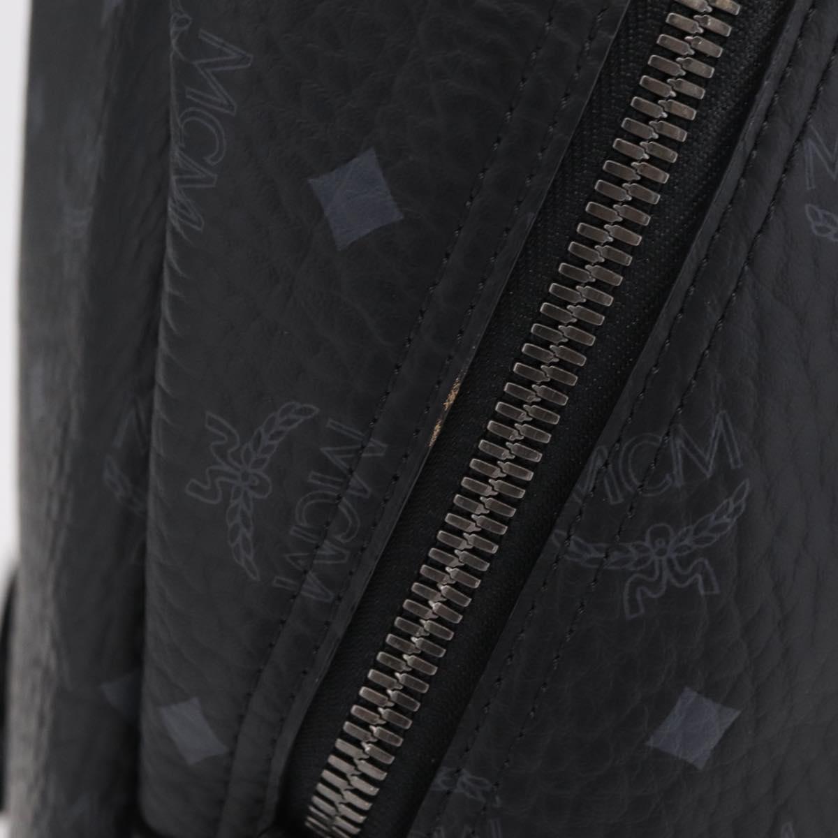 MCM Vicetos Backpack PVC Leather Black Auth mr3096A