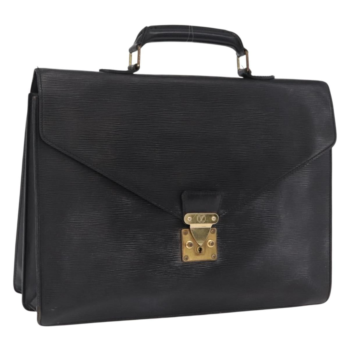 LOUIS VUITTON Epi Serviette Conseiller Briefcase Black M54422 LV Auth mr3099