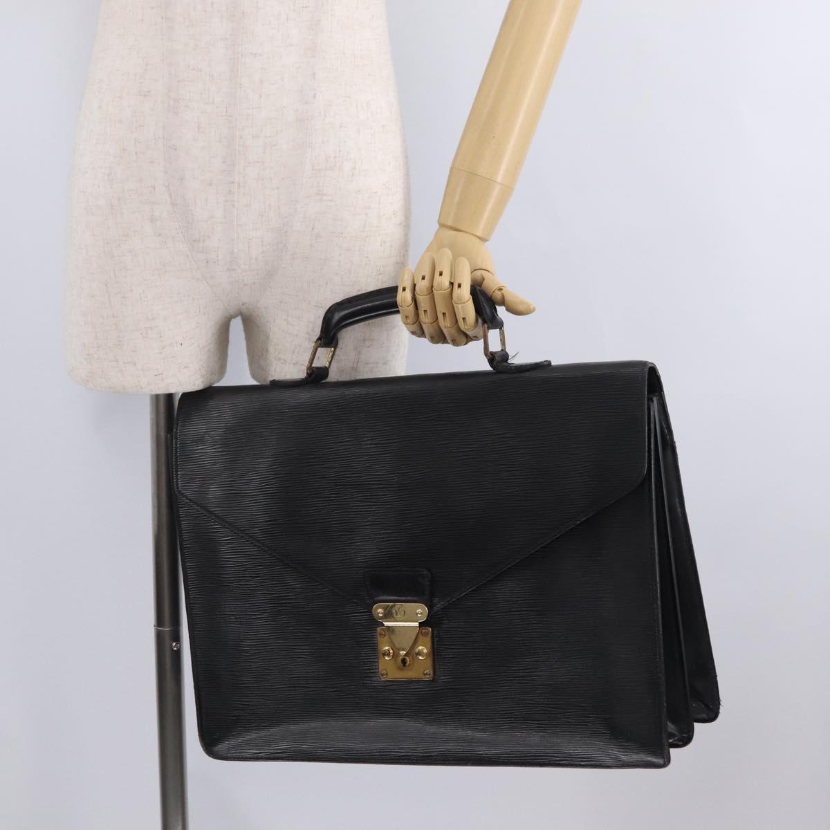 LOUIS VUITTON Epi Serviette Conseiller Briefcase Black M54422 LV Auth mr3099