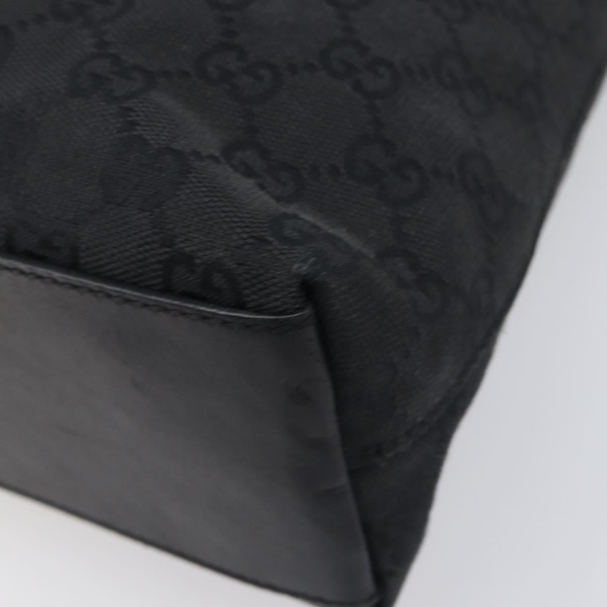 GUCCI GG Canvas Jackie Shoulder Bag Black Silver 110291 Auth mr3106A