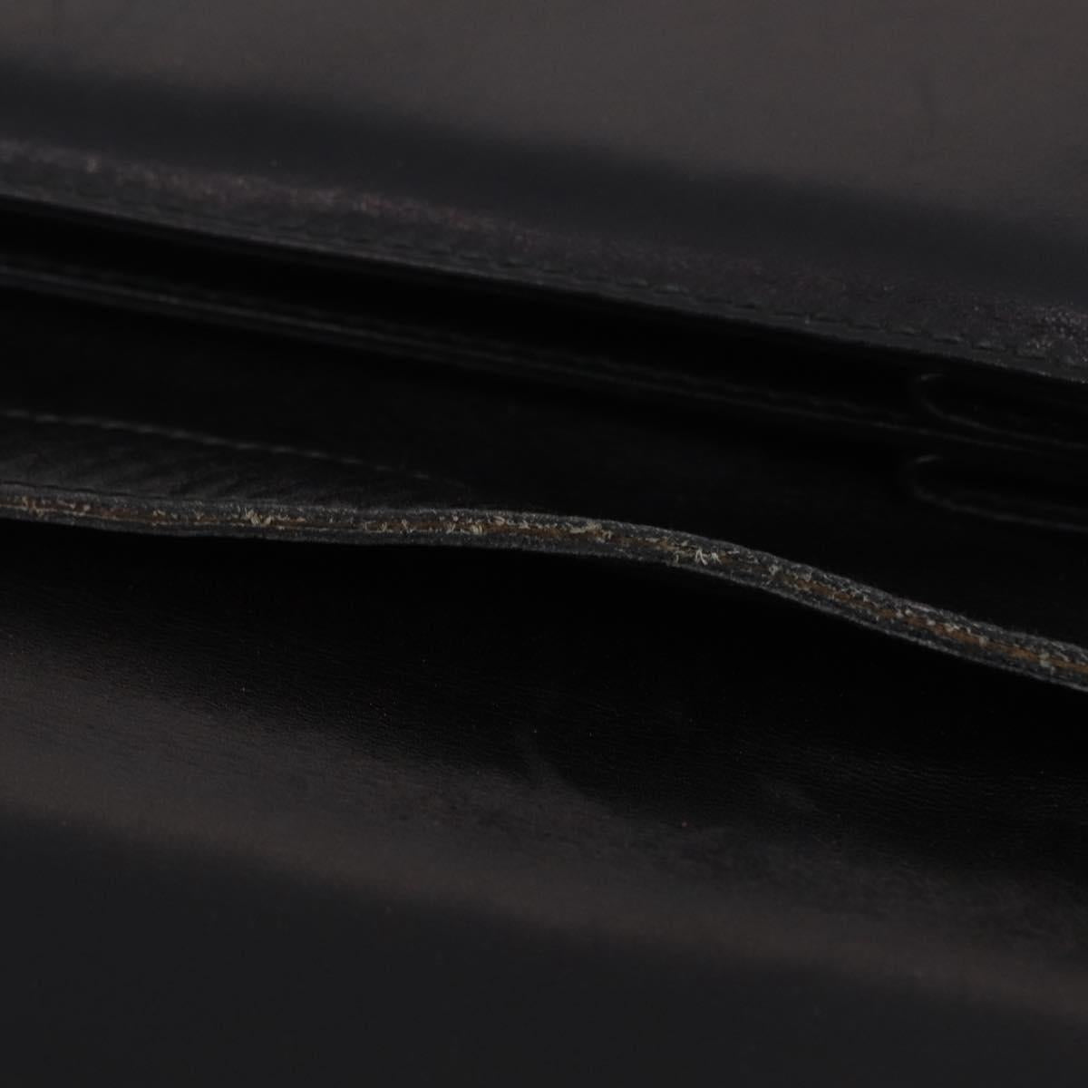 CELINE Hand Bag Leather Black Gold Tone Auth mr3107