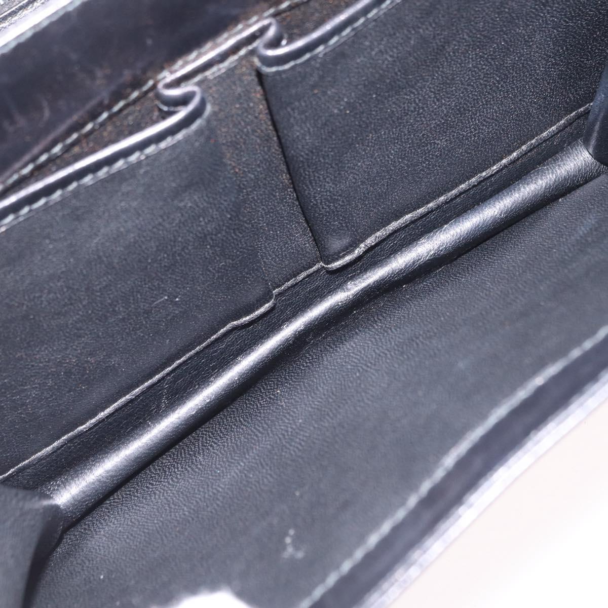 CELINE Hand Bag Leather Black Gold Tone Auth mr3107