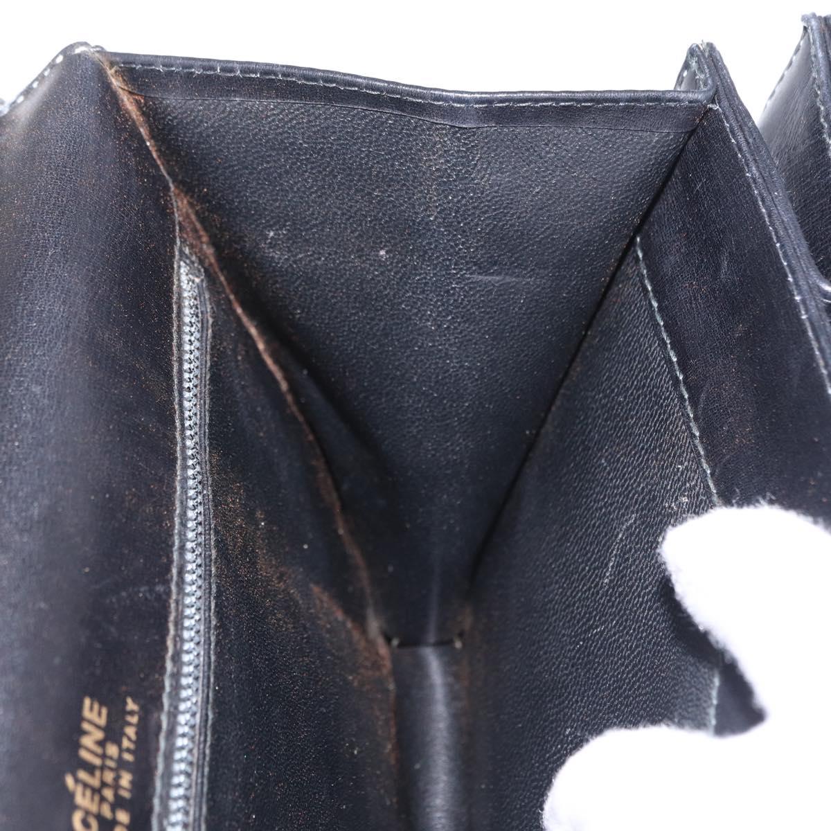 CELINE Hand Bag Leather Black Gold Tone Auth mr3107
