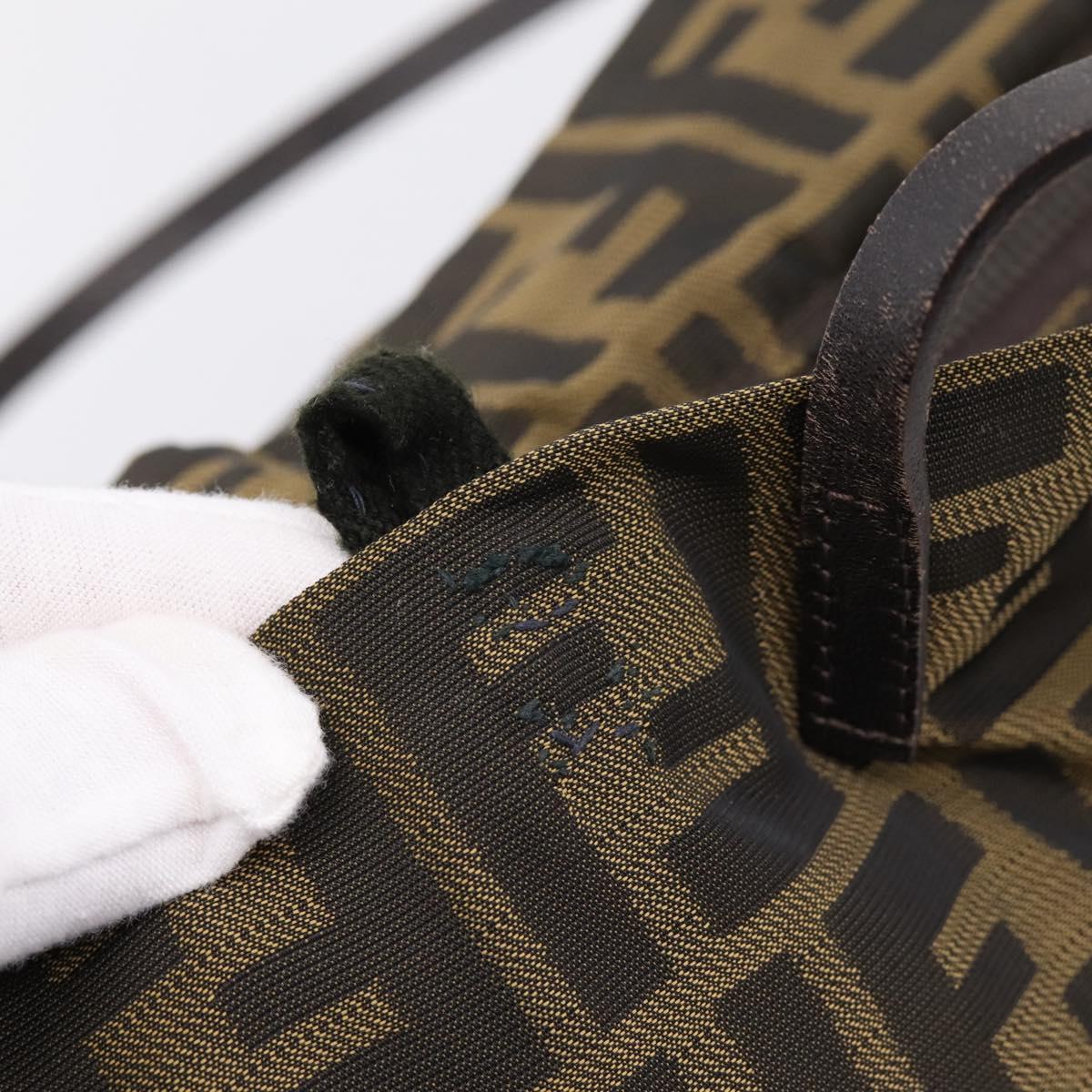 FENDI Zucca Canvas Tote Bag Brown 8BH025 Auth mr3111