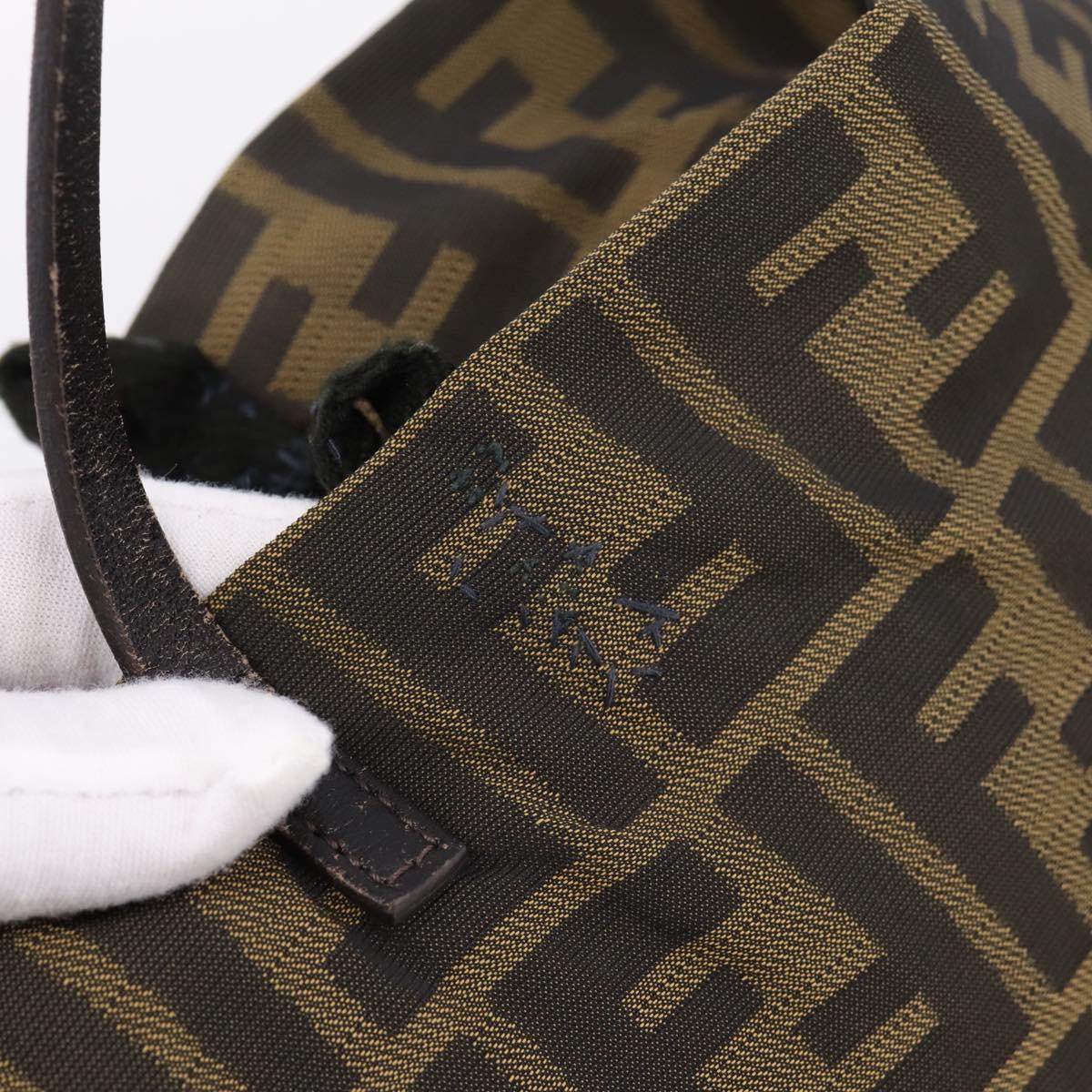 FENDI Zucca Canvas Tote Bag Brown 8BH025 Auth mr3111