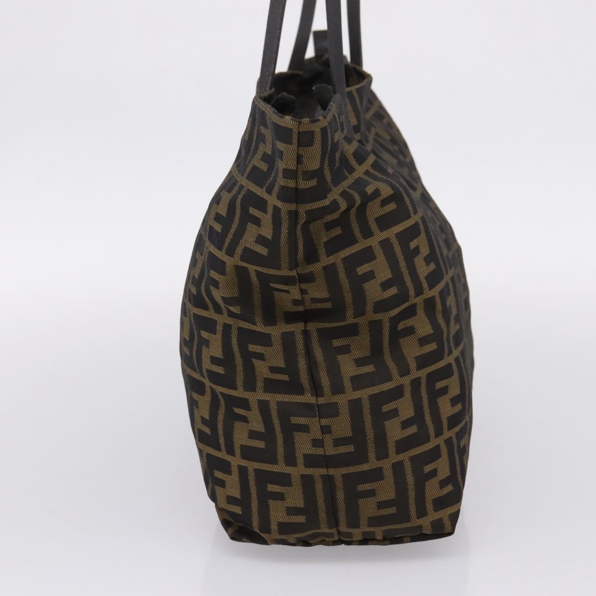 FENDI Zucca Canvas Tote Bag Brown 8BH025 Auth mr3111