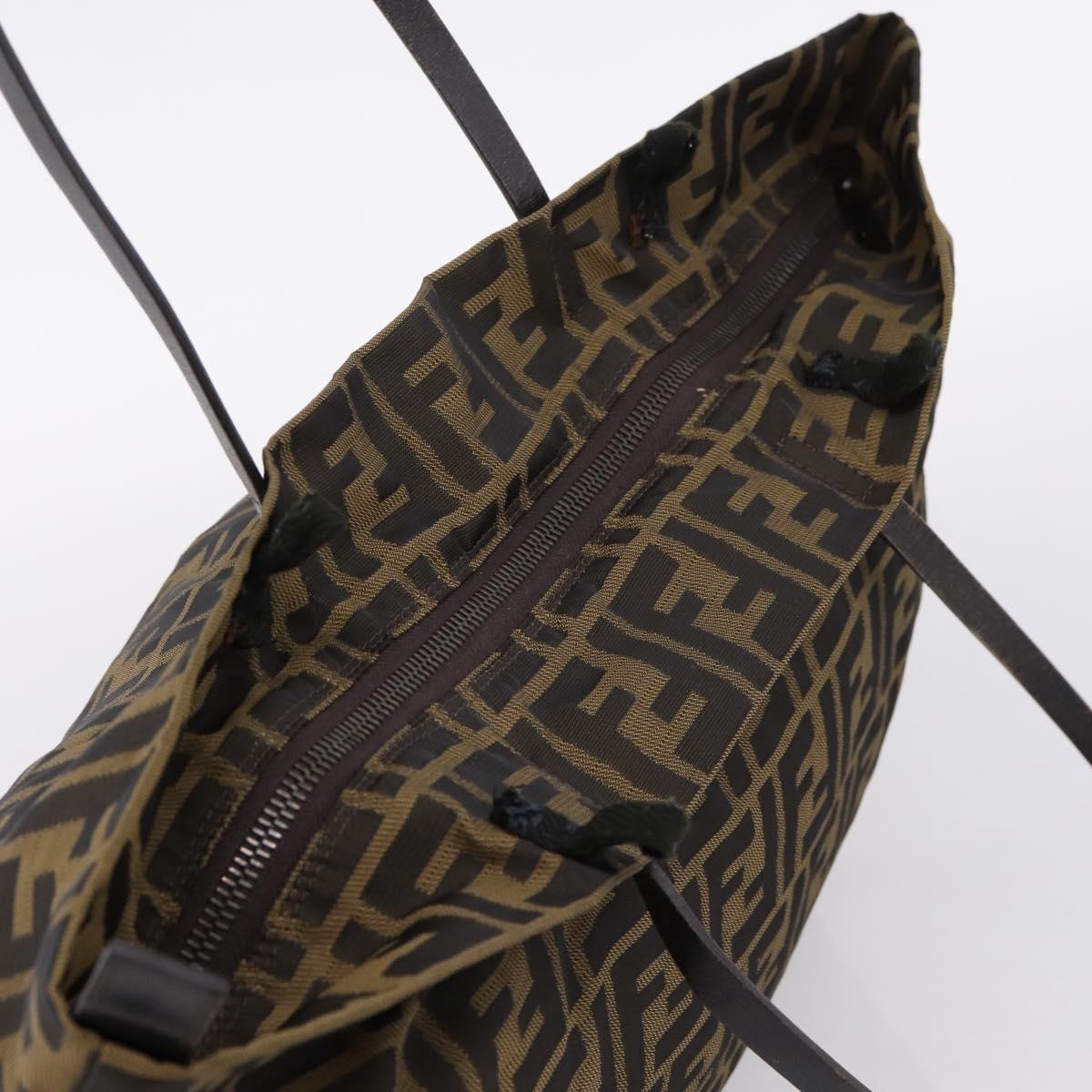 FENDI Zucca Canvas Tote Bag Brown 8BH025 Auth mr3111
