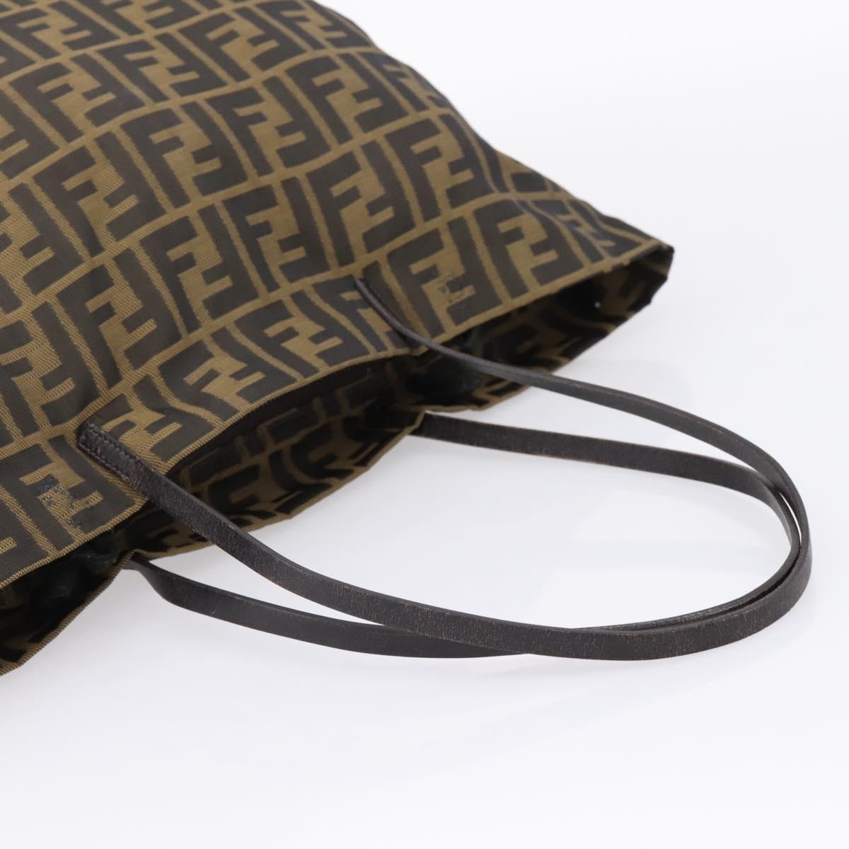 FENDI Zucca Canvas Tote Bag Brown 8BH025 Auth mr3111