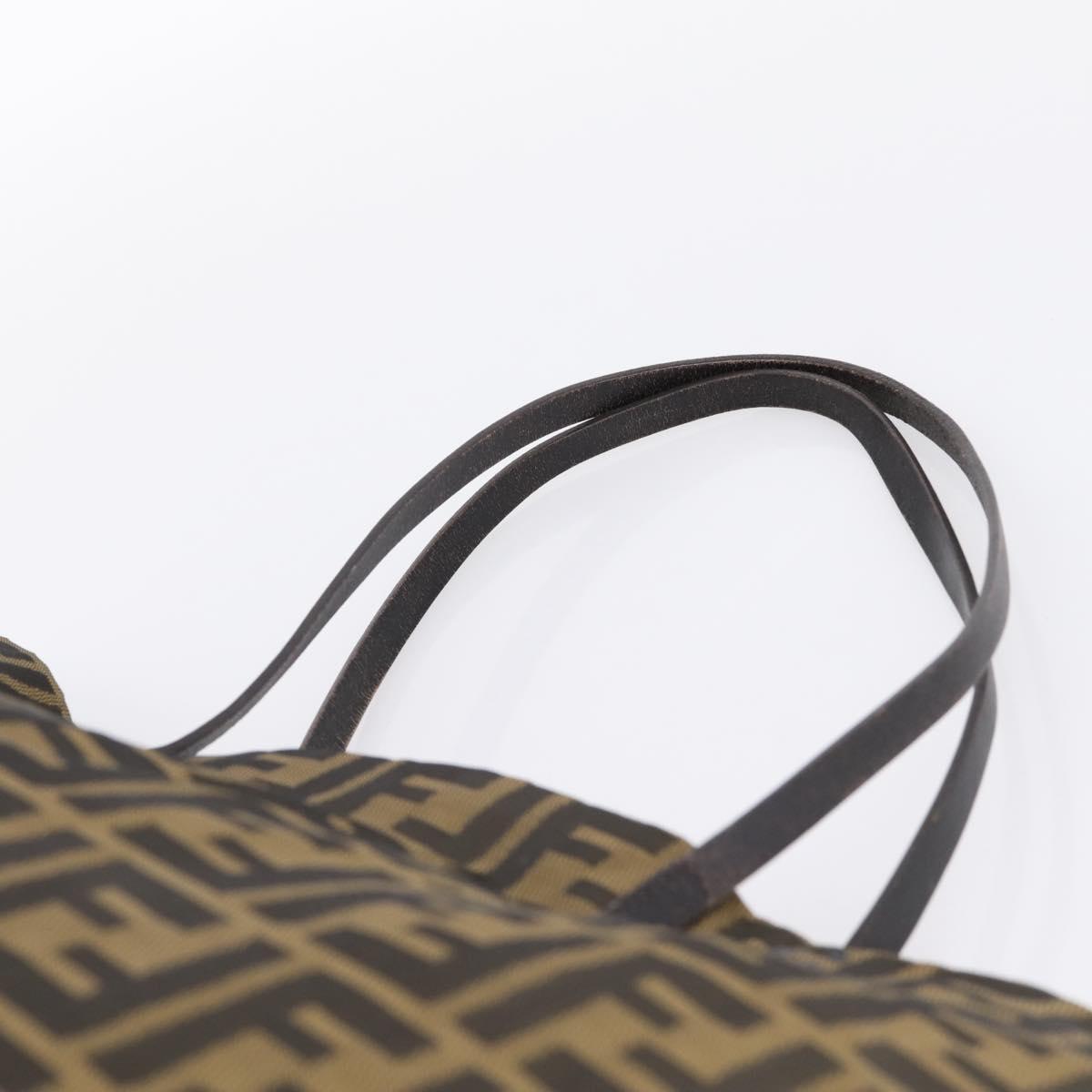 FENDI Zucca Canvas Tote Bag Brown 8BH025 Auth mr3111