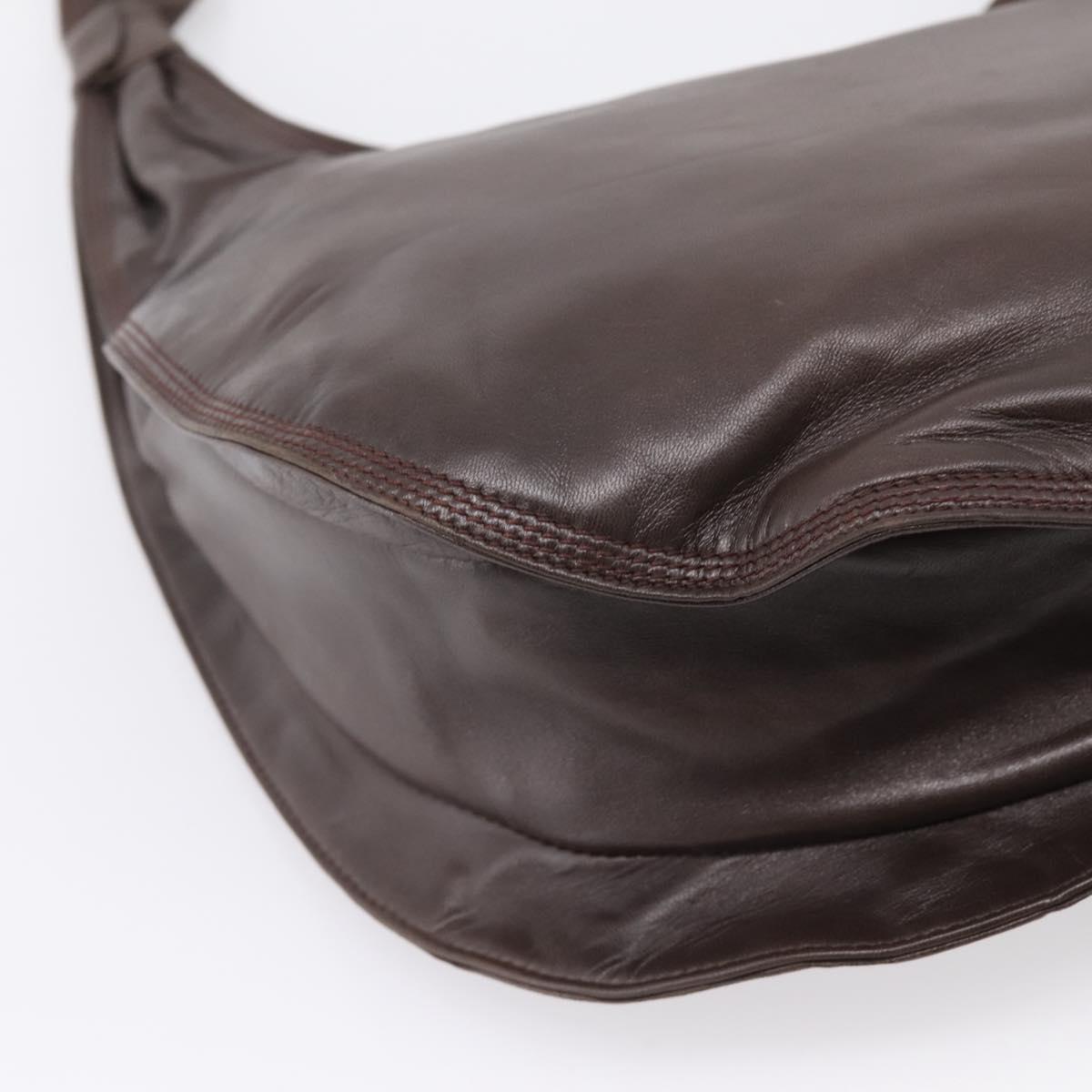 LOEWE Anagram Shoulder Bag Leather Brown Auth mr3113