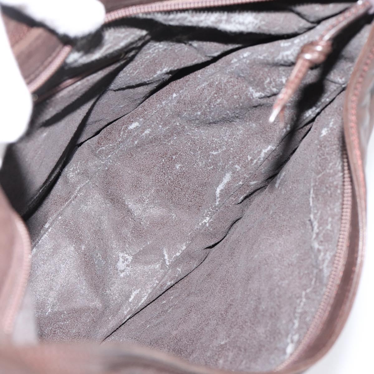 LOEWE Anagram Shoulder Bag Leather Brown Auth mr3113