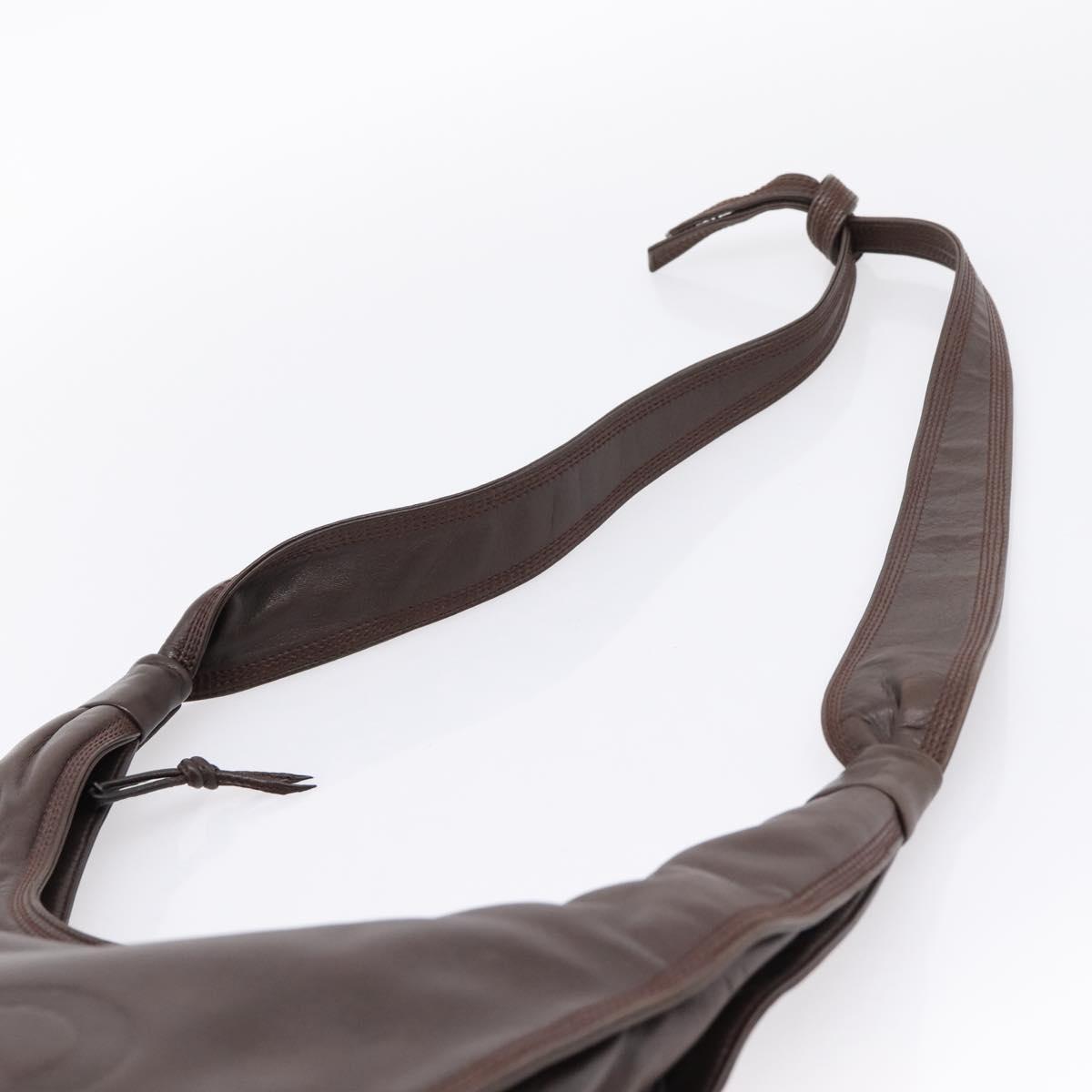 LOEWE Anagram Shoulder Bag Leather Brown Auth mr3113