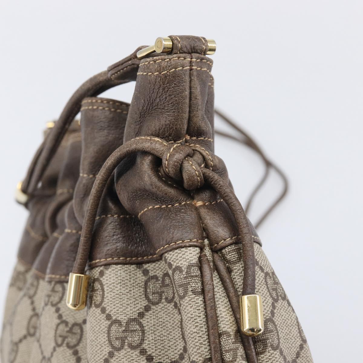 GUCCI Old Gucci Shoulder Bag PVC Leather Brown Gold Tone 30 01 5806 Auth mr3116A
