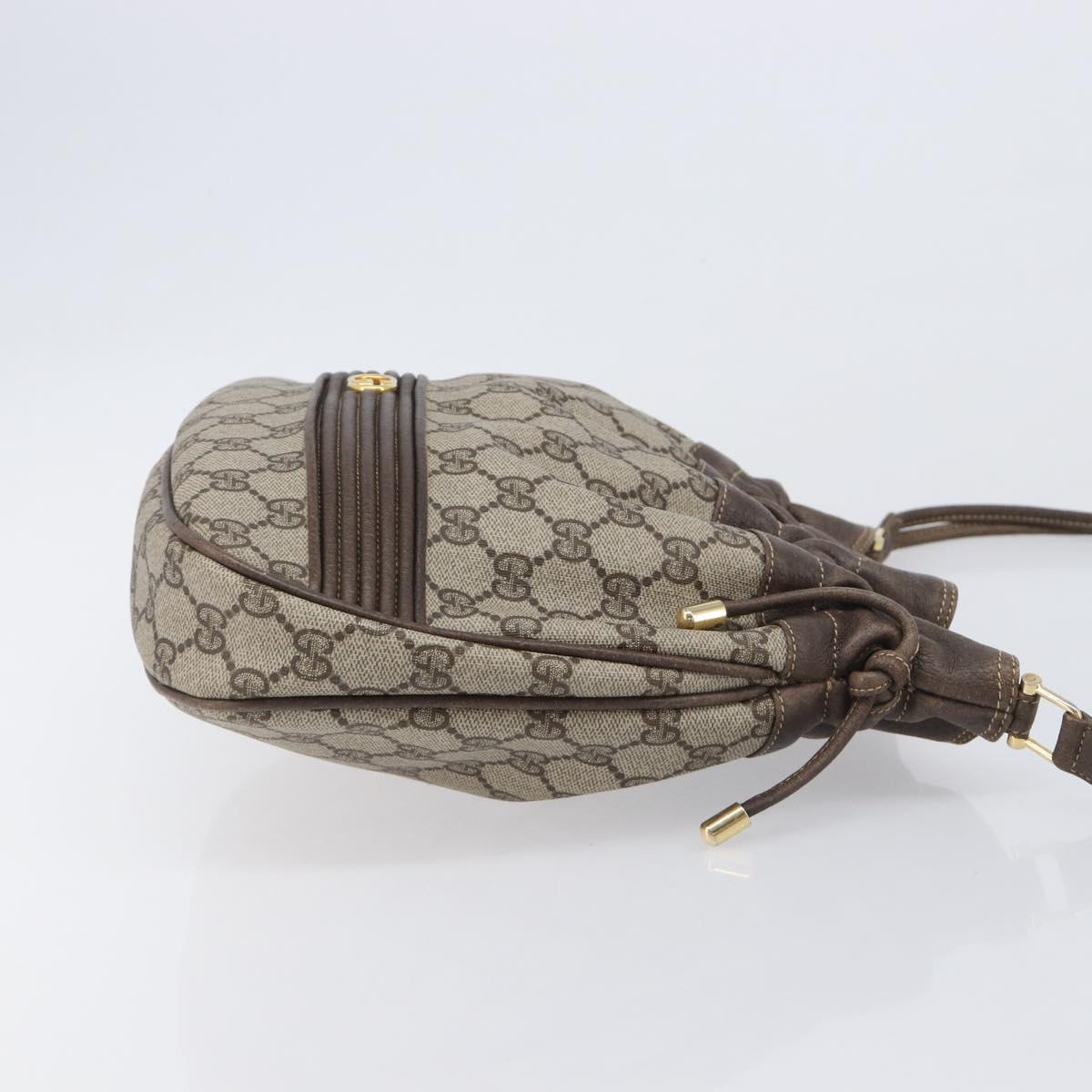GUCCI Old Gucci Shoulder Bag PVC Leather Brown Gold Tone 30 01 5806 Auth mr3116A