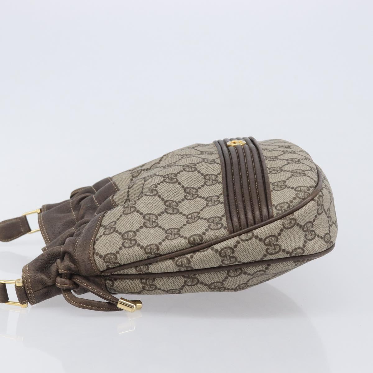 GUCCI Old Gucci Shoulder Bag PVC Leather Brown Gold Tone 30 01 5806 Auth mr3116A