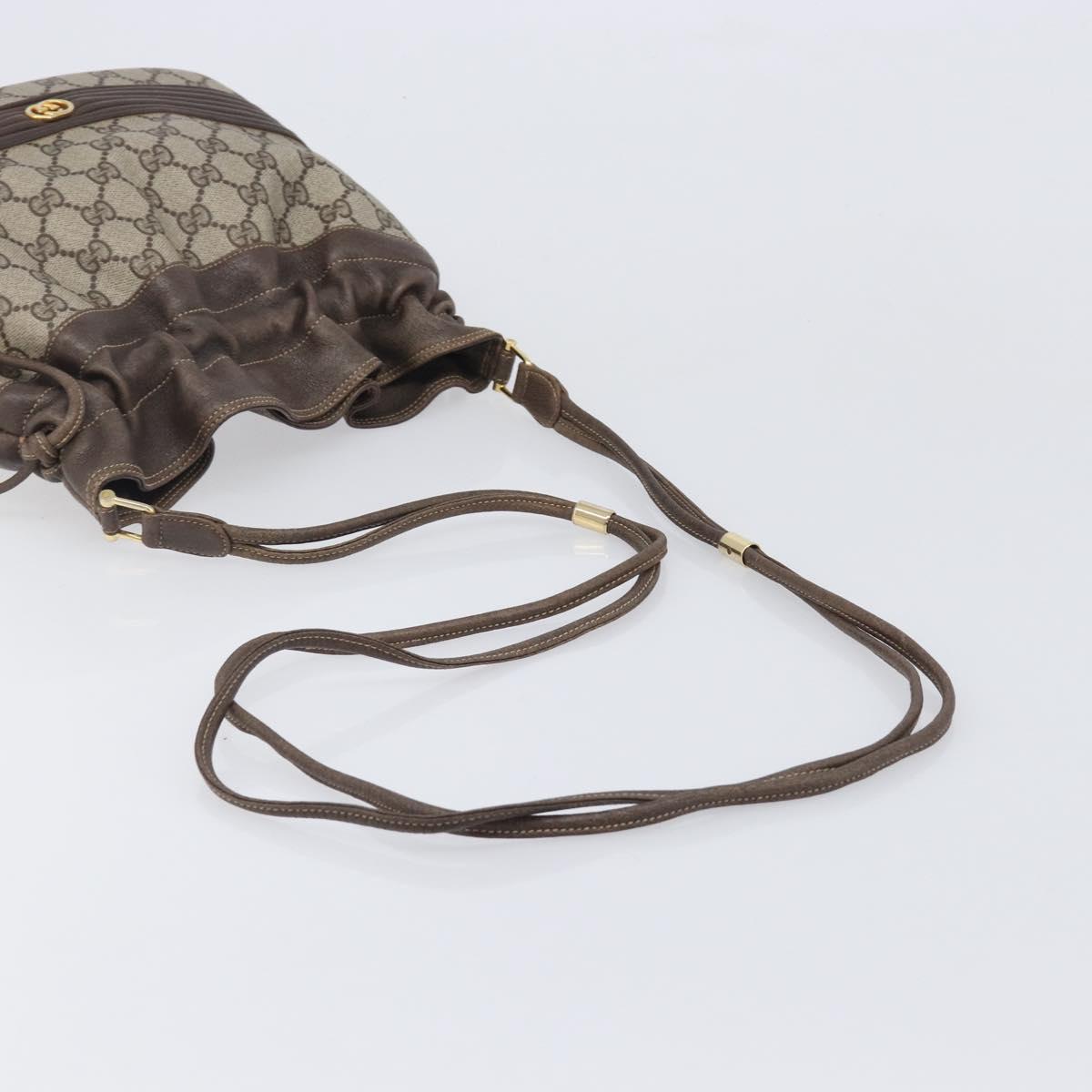 GUCCI Old Gucci Shoulder Bag PVC Leather Brown Gold Tone 30 01 5806 Auth mr3116A