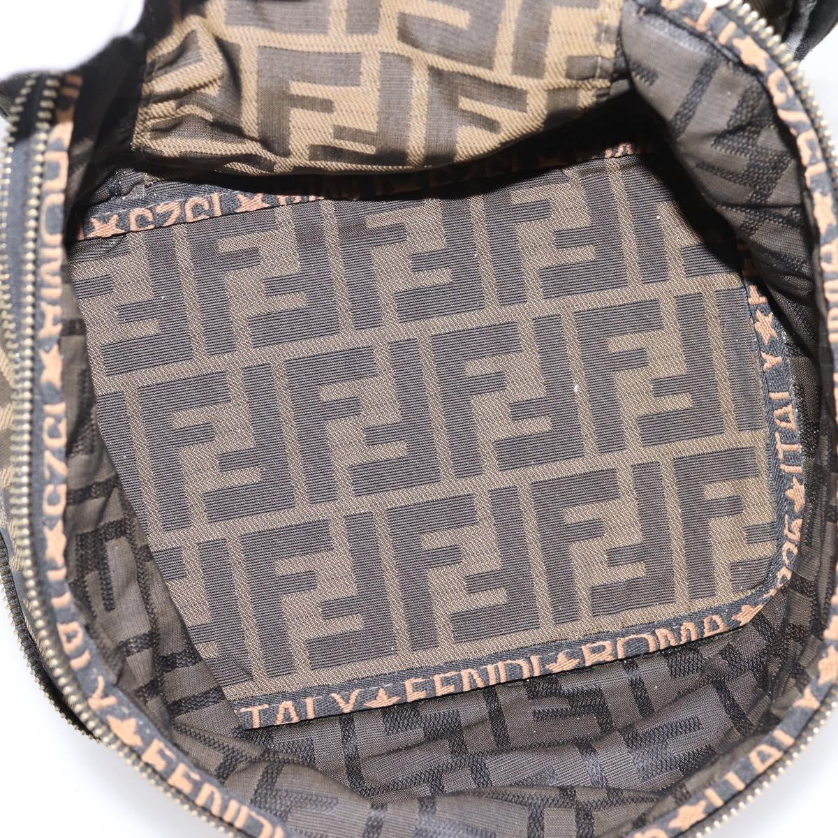 FENDI Zucca Canvas Pouch Brown Gold Tone Auth mr3117