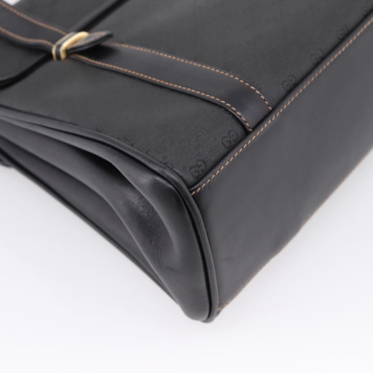 GUCCI Micro GG Hand Bag PVC Black Gold Tone 000 46 4857 Auth mr3118