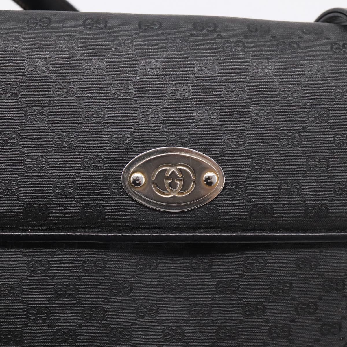 GUCCI Micro GG Hand Bag PVC Black Gold Tone 000 46 4857 Auth mr3118