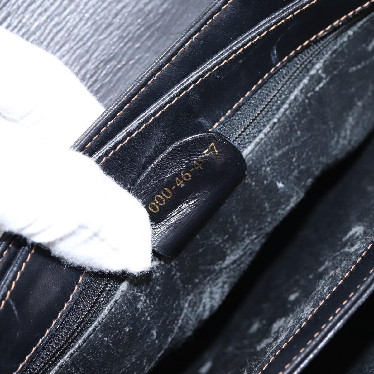 GUCCI Micro GG Hand Bag PVC Black Gold Tone 000 46 4857 Auth mr3118