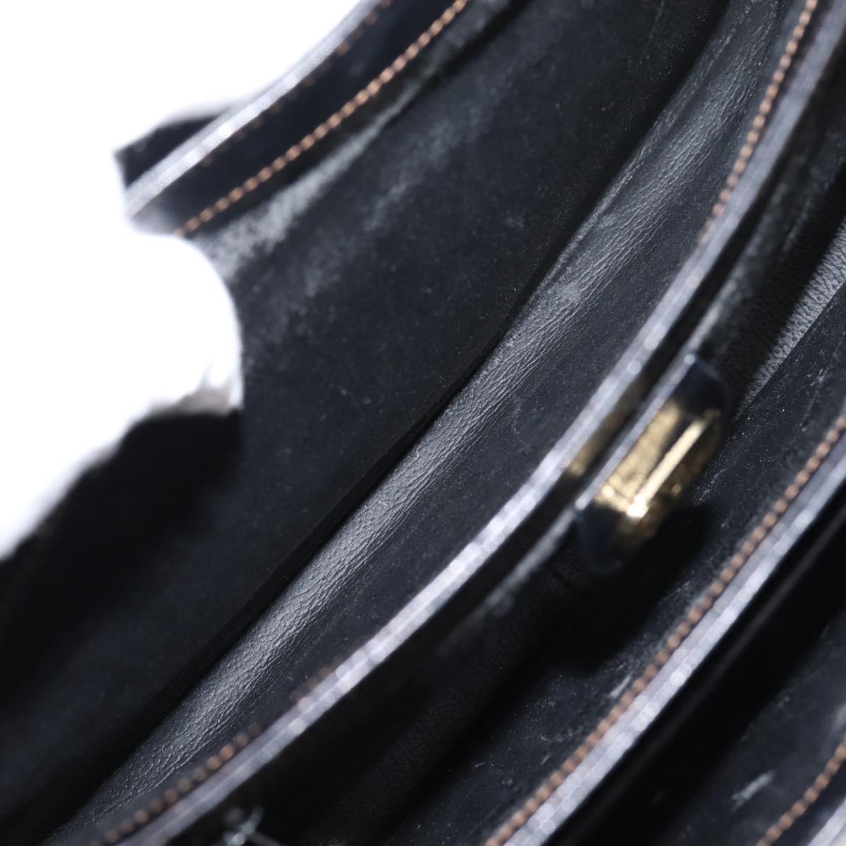 GUCCI Micro GG Hand Bag PVC Black Gold Tone 000 46 4857 Auth mr3118
