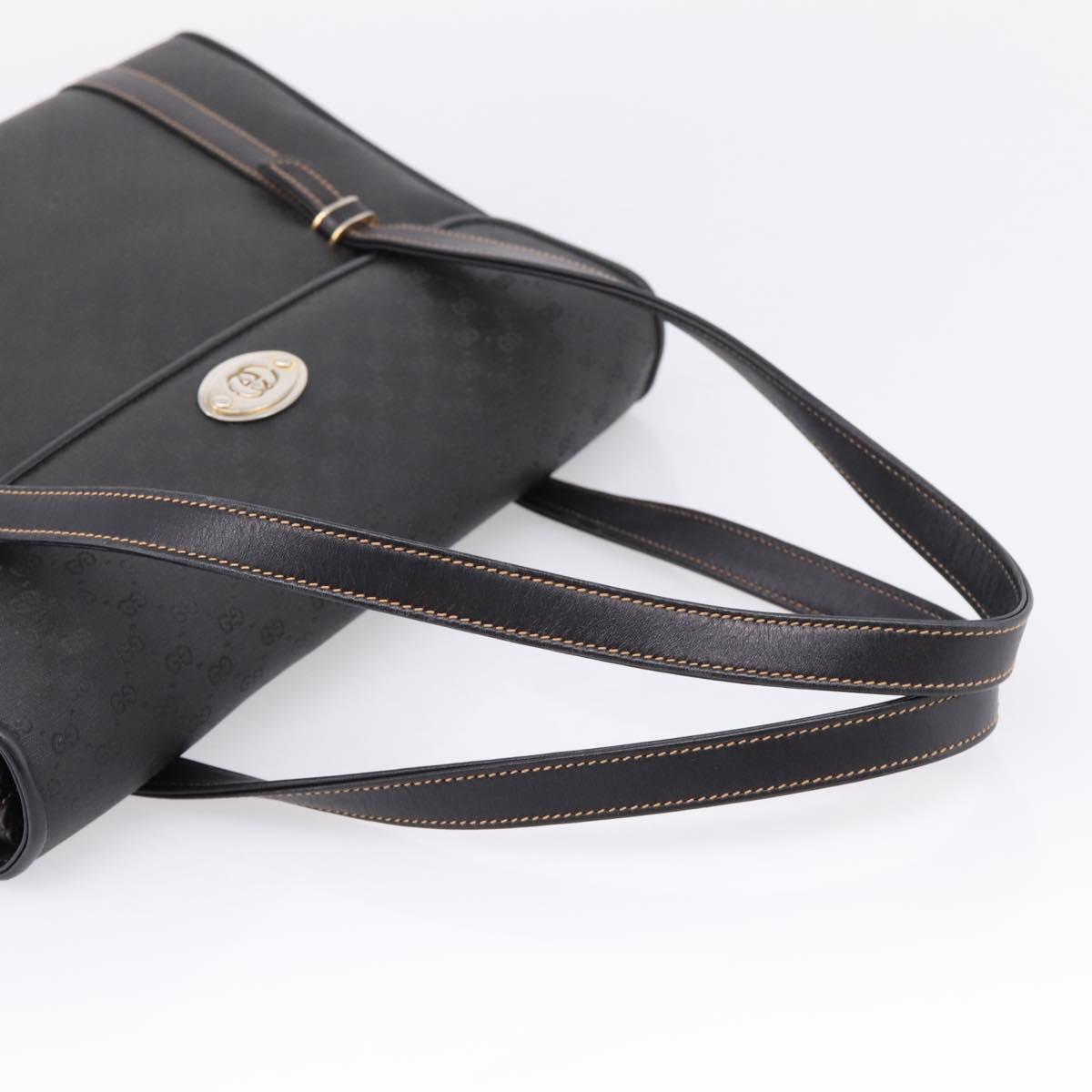 GUCCI Micro GG Hand Bag PVC Black Gold Tone 000 46 4857 Auth mr3118