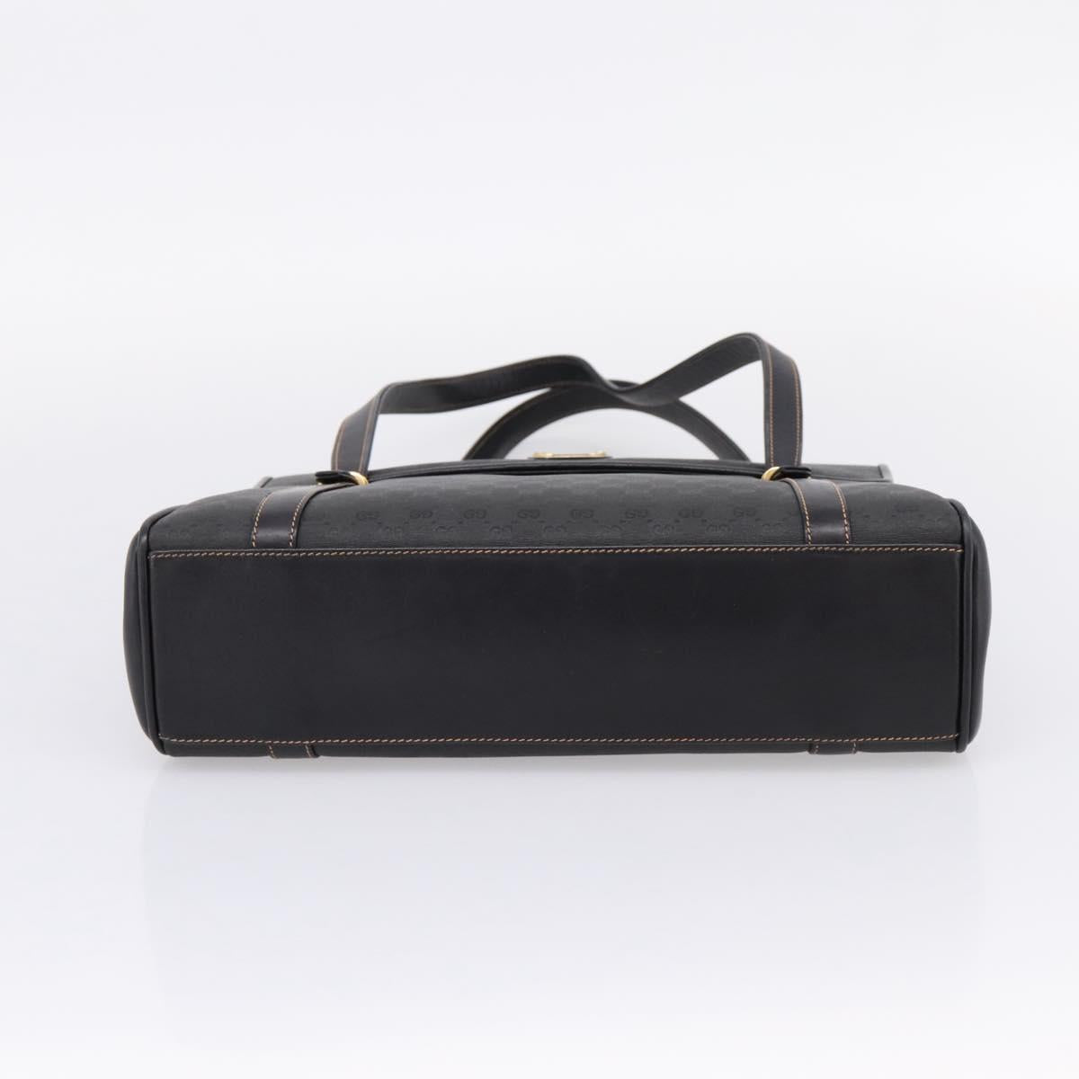 GUCCI Micro GG Hand Bag PVC Black Gold Tone 000 46 4857 Auth mr3118