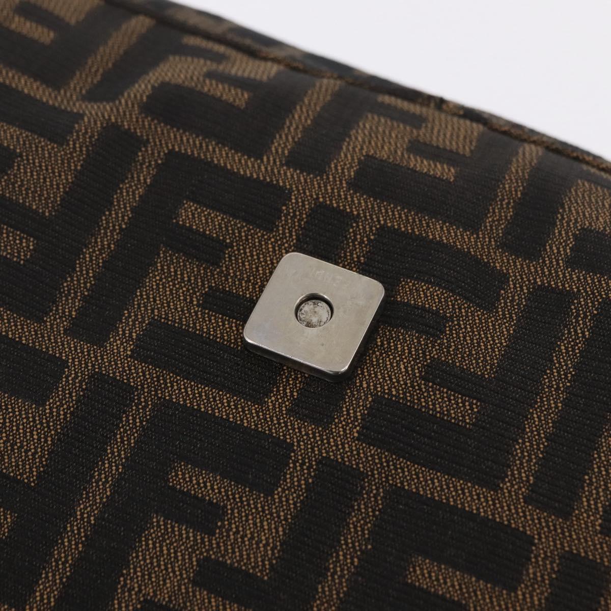 FENDI Zucca Canvas Mamma Baguette Shoulder Bag Brown Black 26424 Auth mr3129V