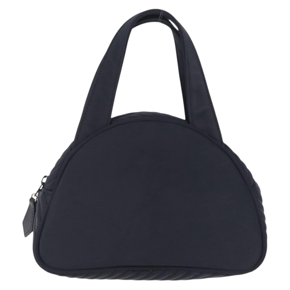 Saint Laurent Hand Bag Nylon Navy Silver Auth mr3139