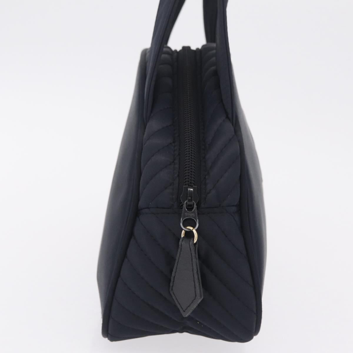 Saint Laurent Hand Bag Nylon Navy Silver Auth mr3139