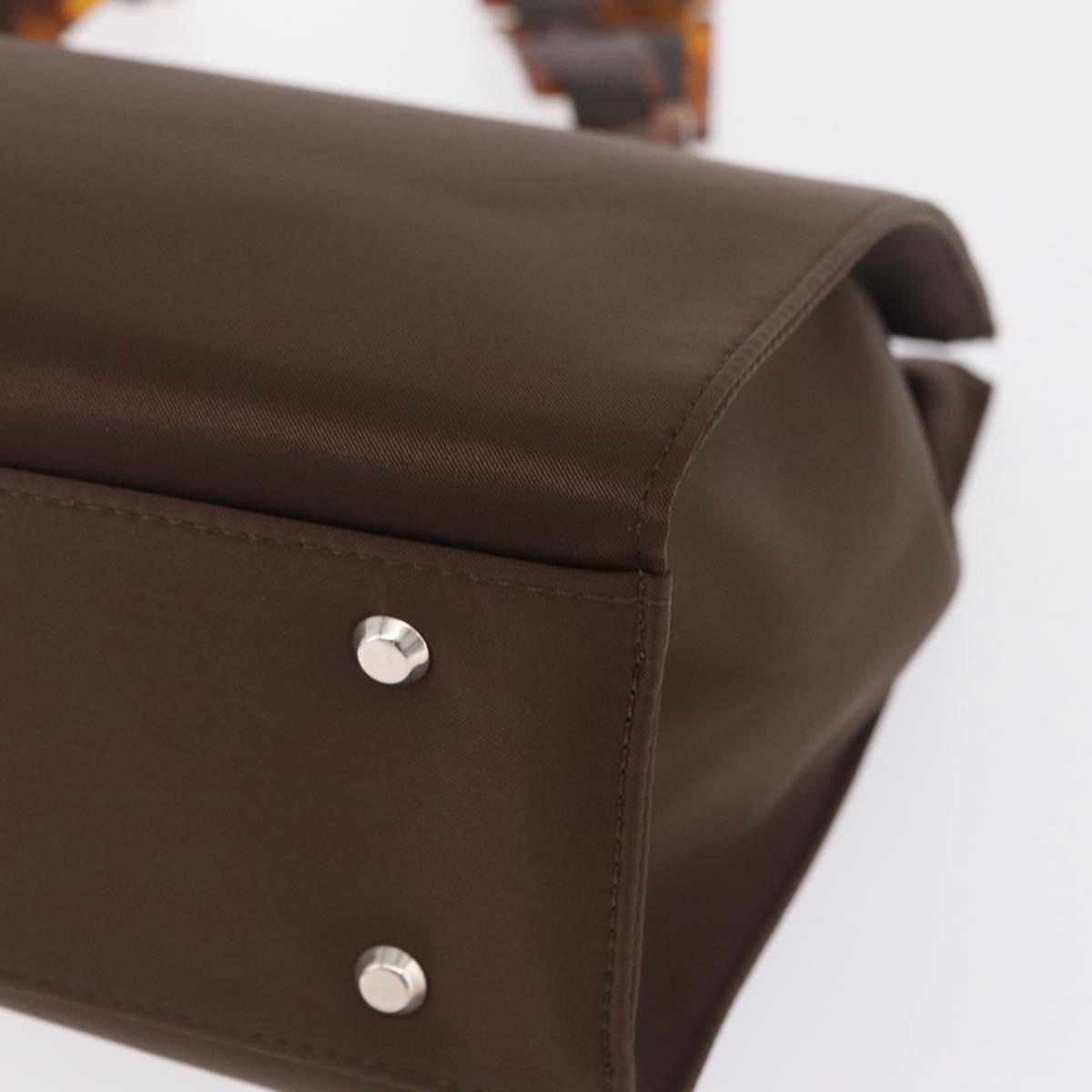 Saint Laurent Tote Bag Nylon Brown Auth mr3140