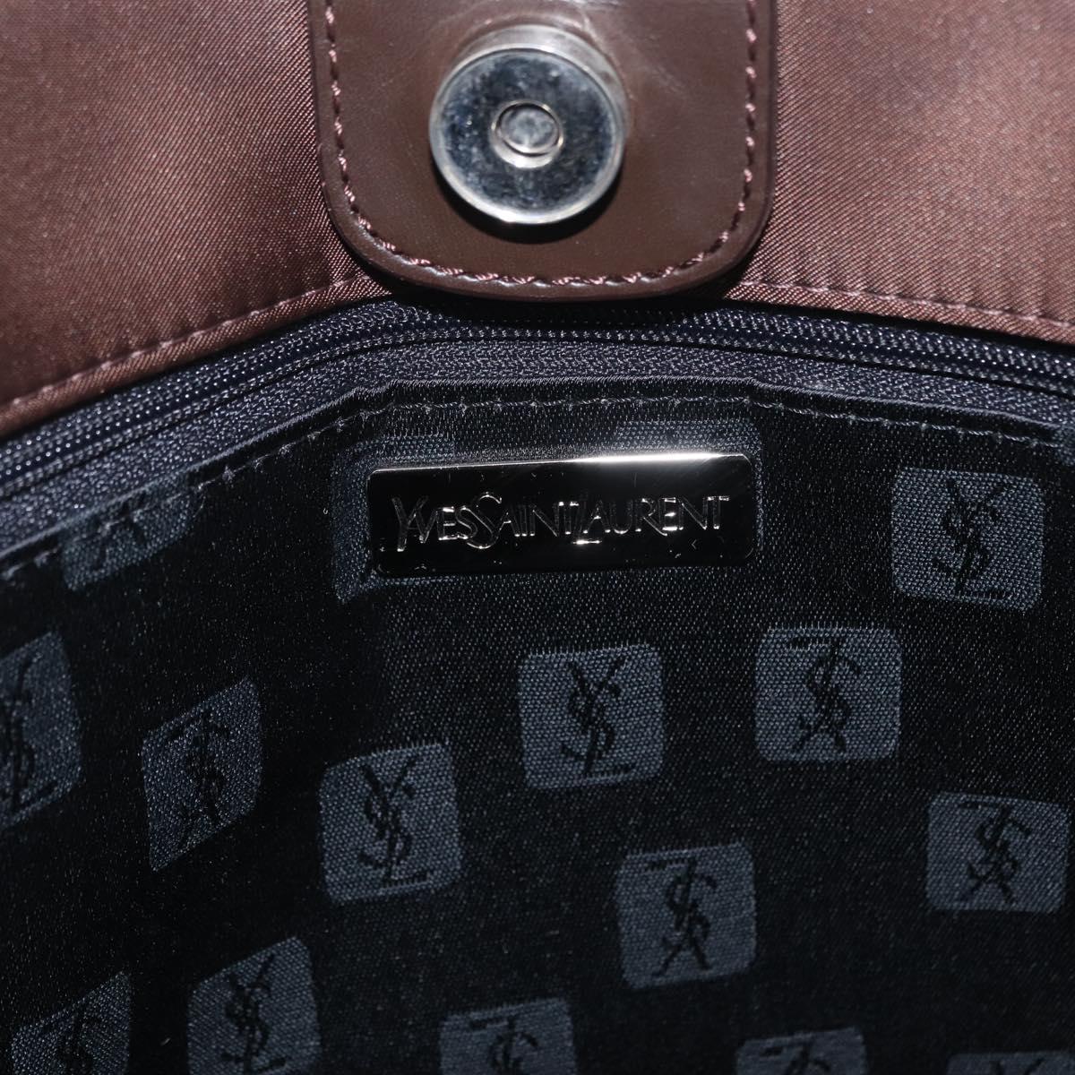 Saint Laurent Tote Bag Nylon Brown Auth mr3140