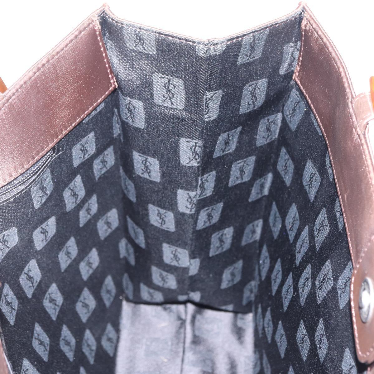 Saint Laurent Tote Bag Nylon Brown Auth mr3140