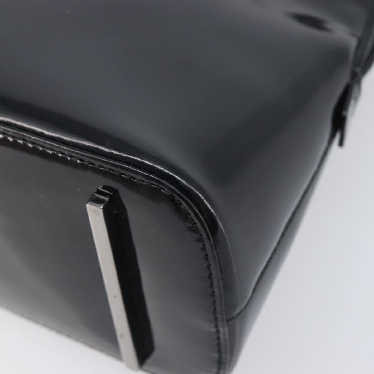 GUCCI Shoulder Bag Patent leather Silver Black 001 3261 Auth mr3142