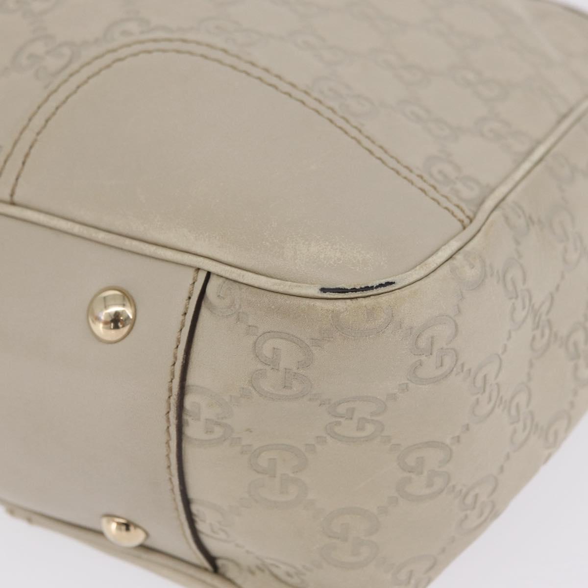 GUCCI GG Canvas Guccissima Tote Bag Leather White Gold 163805 Auth mr3143