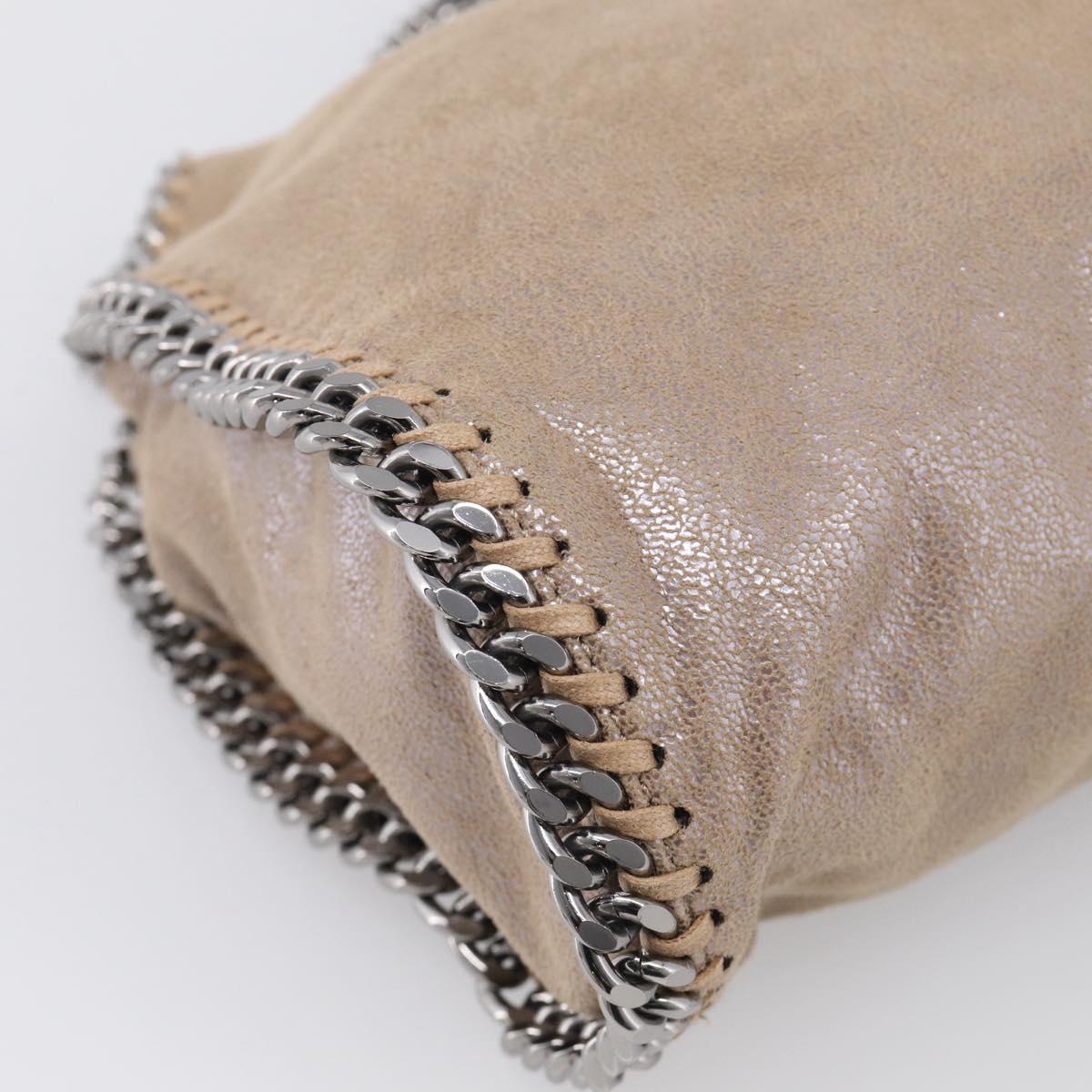 Stella McCartney Chain Falabella Bag Canvas Beige Silver 371223 Auth mr3144A