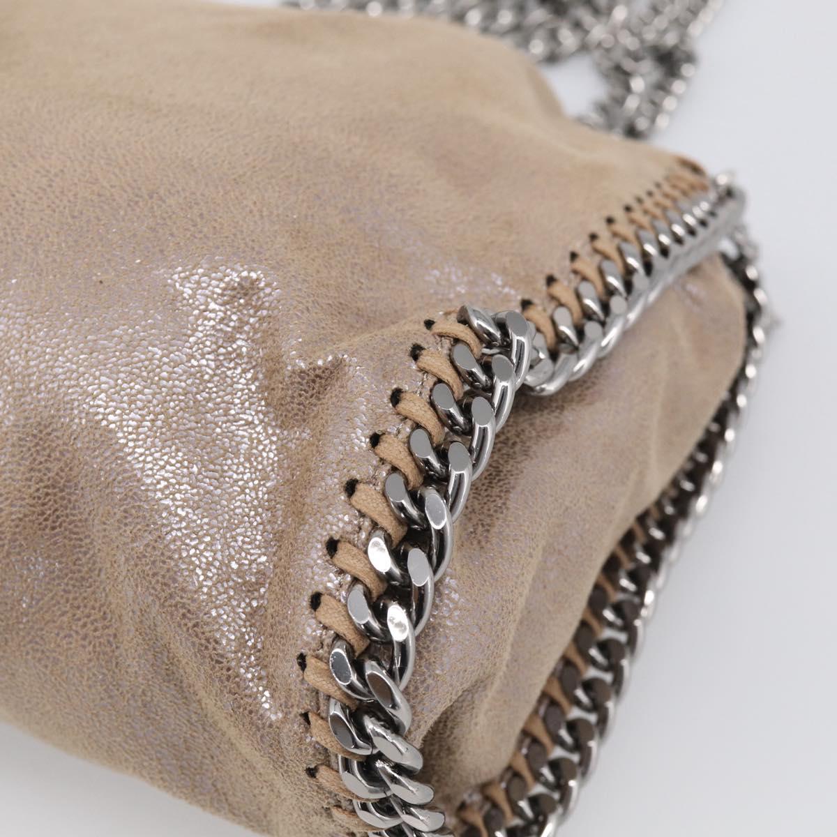 Stella McCartney Chain Falabella Bag Canvas Beige Silver 371223 Auth mr3144A