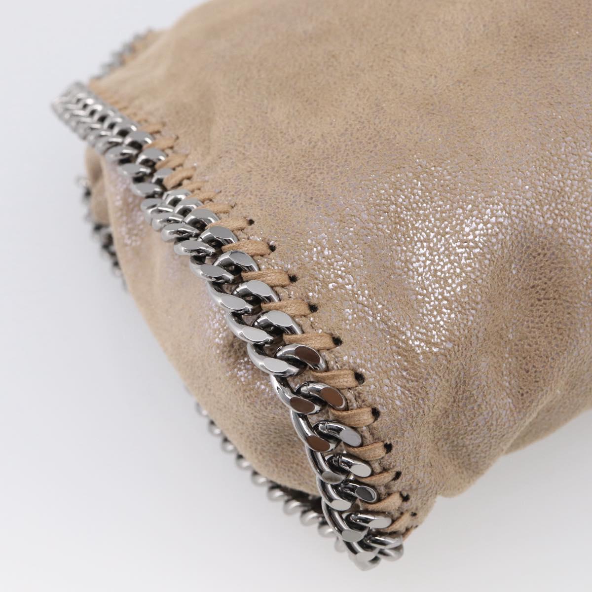 Stella McCartney Chain Falabella Bag Canvas Beige Silver 371223 Auth mr3144A