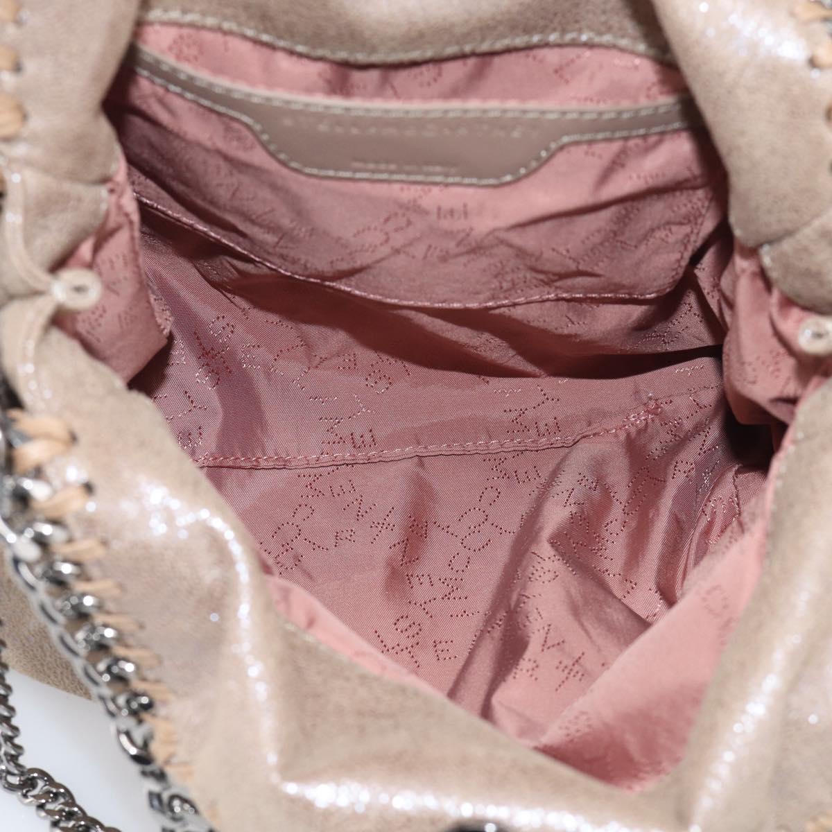 Stella McCartney Chain Falabella Bag Canvas Beige Silver 371223 Auth mr3144A