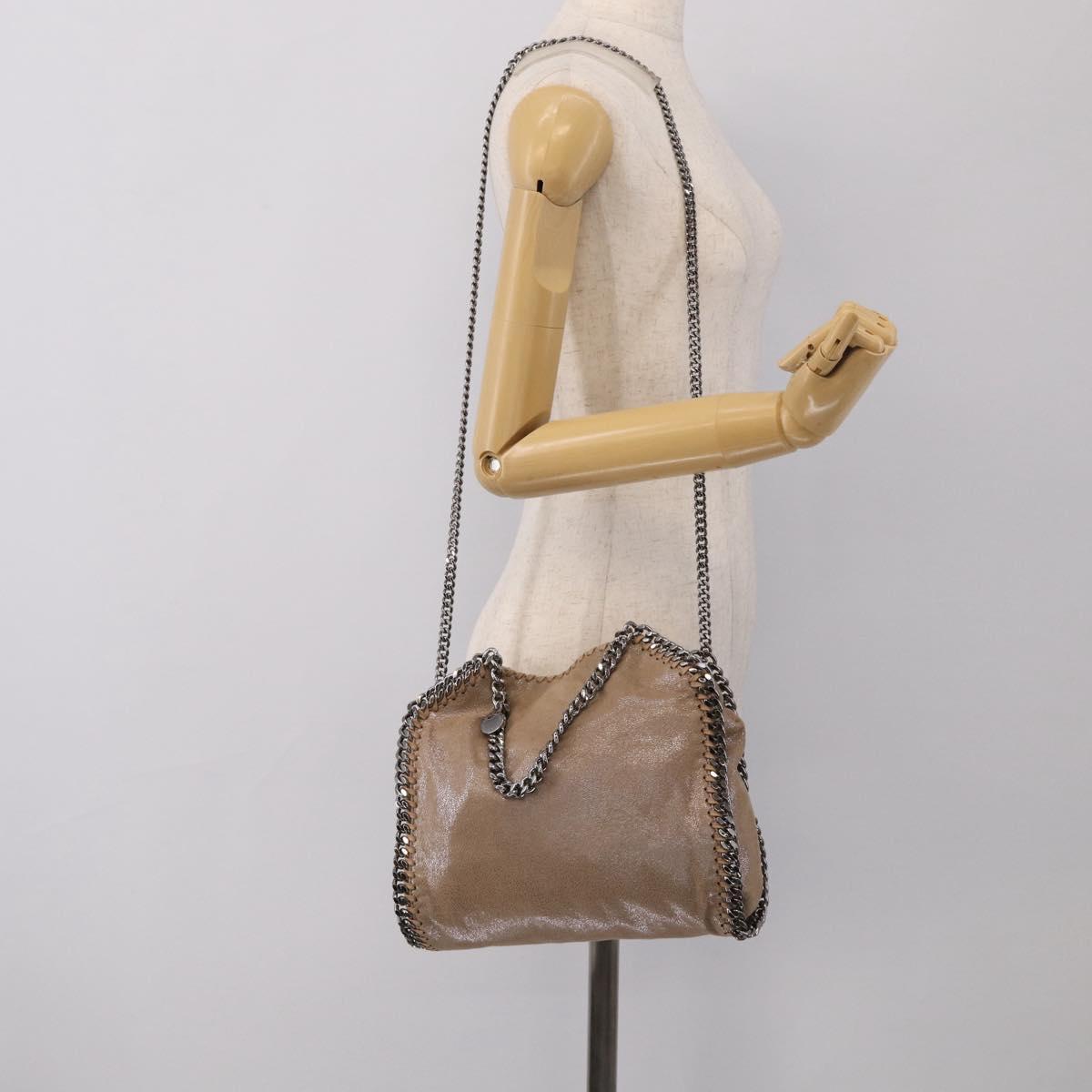 Stella McCartney Chain Falabella Bag Canvas Beige Silver 371223 Auth mr3144A