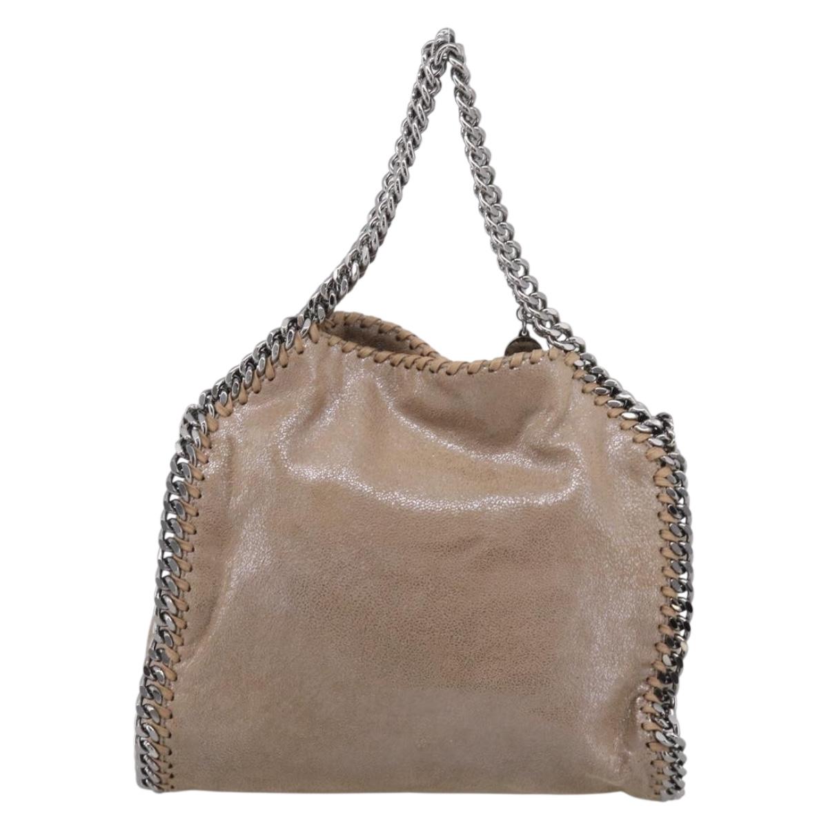 Stella McCartney Chain Falabella Bag Canvas Beige Silver 371223 Auth mr3144A
