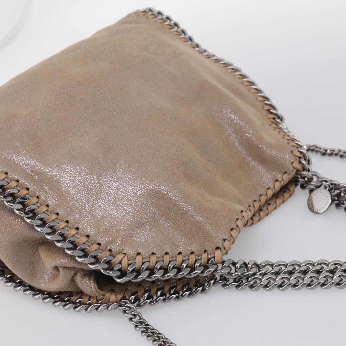Stella McCartney Chain Falabella Bag Canvas Beige Silver 371223 Auth mr3144A