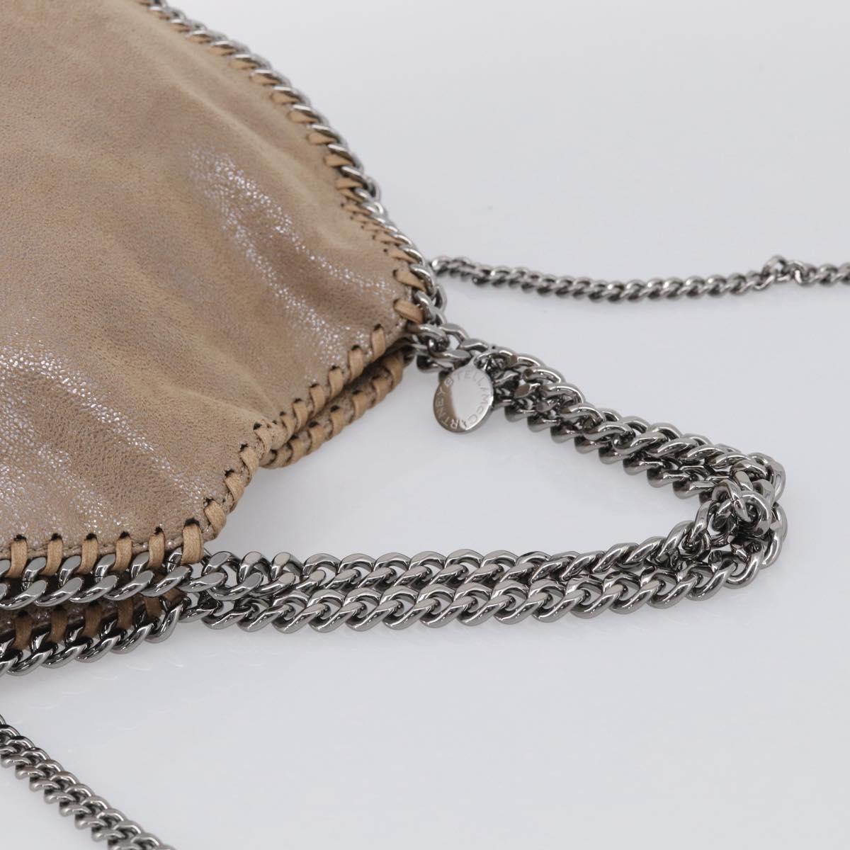 Stella McCartney Chain Falabella Bag Canvas Beige Silver 371223 Auth mr3144A