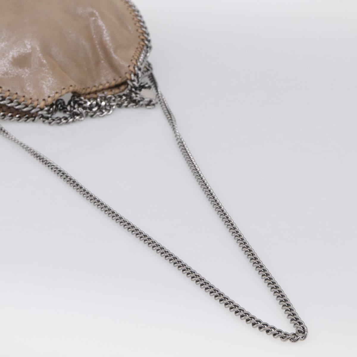Stella McCartney Chain Falabella Bag Canvas Beige Silver 371223 Auth mr3144A
