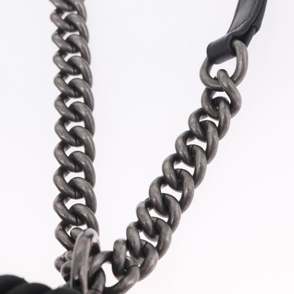 CHANEL Matelasse Boy Chanel Chain Bag Velor Black Silver CC Auth mr3146V