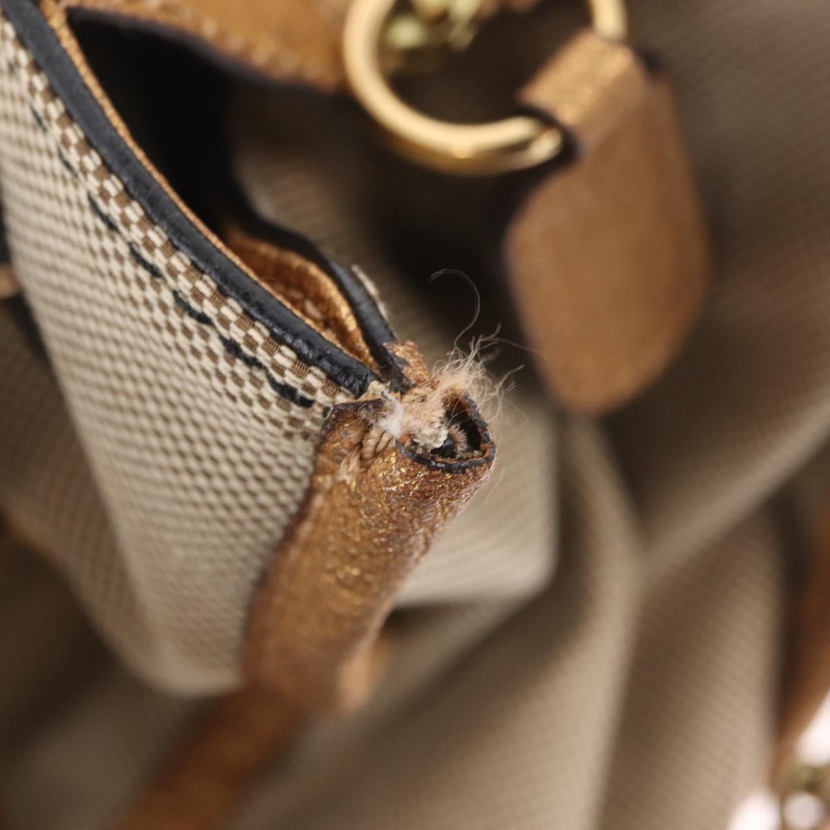 Chloe Harley Hand Bag Canvas Beige Gold Auth mr3153A