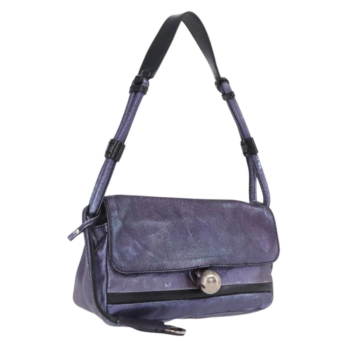 Chloe Shoulder Bag Leather Purple Auth mr3154