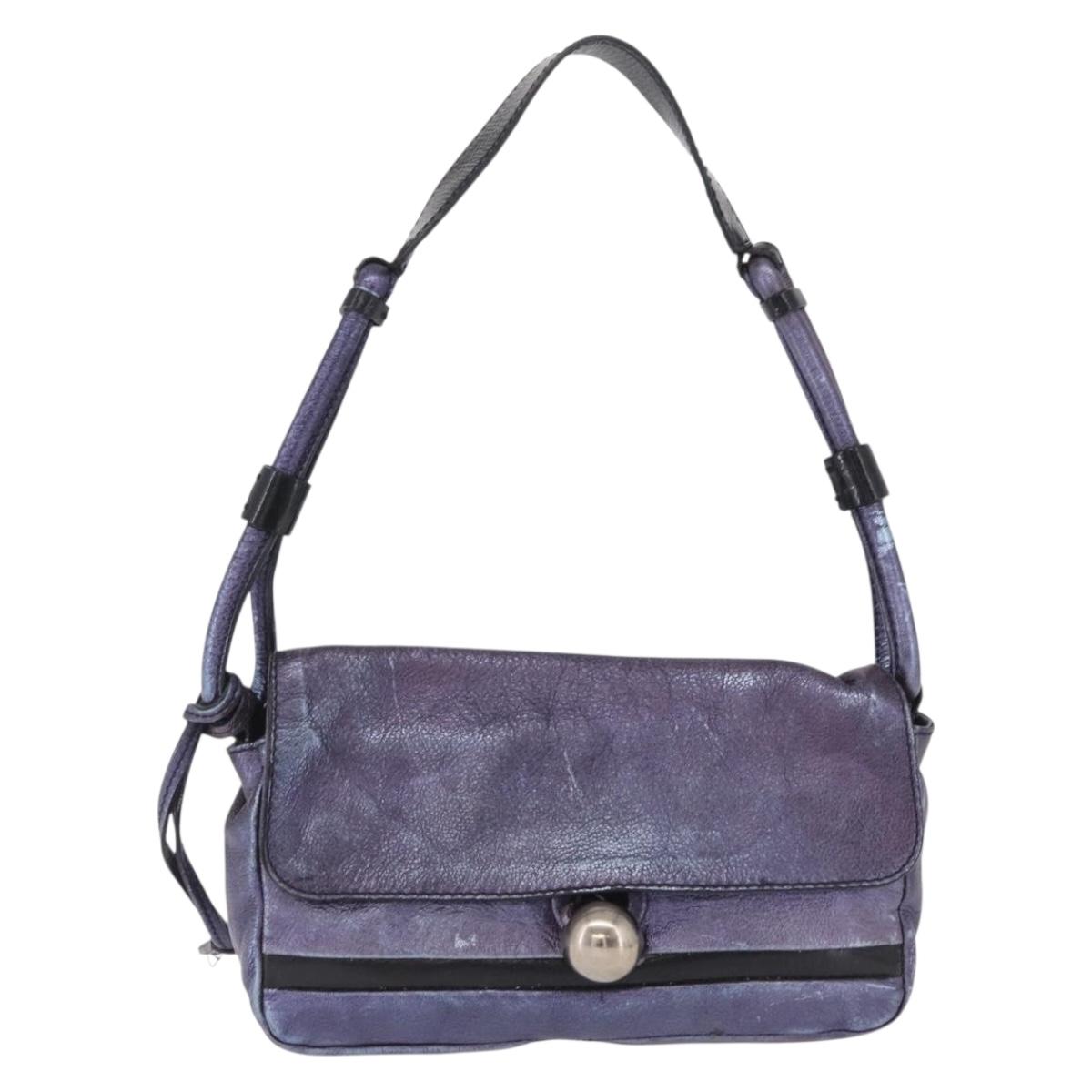 Chloe Shoulder Bag Leather Purple Auth mr3154