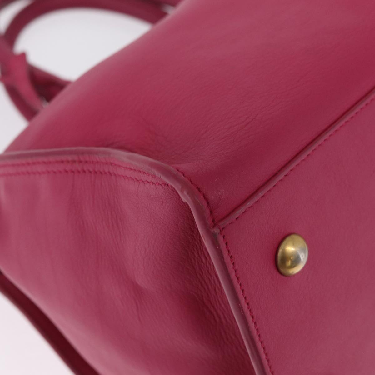Saint Laurent Hand Bag Leather 2way Pink Gold Auth mr3162A